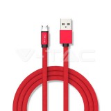 1m. Micro USB kábel piros rubin széria