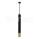 1xGU10 Függeszthető spot lámpa, fekete és arany színű, D:60x500mm (V-TAC)