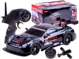 2,4 GHz-es Távirányítós Licence Nissan GTR RC Kisautó-4 db. Cserélhető Pótkerékkel-Fekete