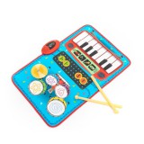 2 az 1-ben zenés, gyerek játék szőnyeg, InnovaGoods, Zongora, hegedű, harmonika, szaxofon