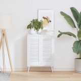 2 db fehér lamellás szekrényajtó 69 x 29,5 cm