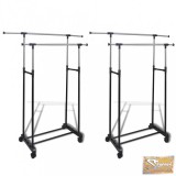 2 db Ruhatároló Állvány Szett Állítható 2 Akasztók