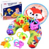 2 Funkciós Stabilizációs-Játszó Párna-Nyaktámasz-Színes Csörgőkkel-Róka