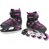 2 in 1 görkorcsolya, jégkorcsolya, állítható 30-33, pink-fekete, SMJ LEA