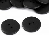 2 lyukas fekete gomb - 23 mm