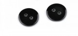 2 lyukú fekete műanyag gomb - 12 mm