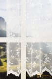 (2 méret) Fehér apró virágmintás jacquard fényáteresztő függöny R-6784/280