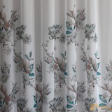 (2 szín) Lupita nyomott voile dekorációs függöny- szürke világoskék minta