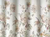(20szín) Caraibi dekorációs függöny-03-bézs alapon cappuccino rózsa minta