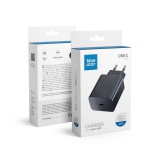 20W USB-C PD gyorstöltő hálózati adapter telefon töltő, fekete, Bluestar TFB-TC-20WPD