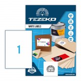 210*297 mm Tezeko A4 íves etikett címke, fehér színű (100 ív/doboz)