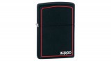 218ZB Zippo öngyújtó, matt fekete színben logóval, gravírozható
