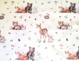 240 cm széles pamutvászon textil - erdei állatok mintás