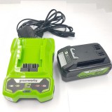 24V Induló készlet, 2Ah töltő és 4Ah akku Greenworks GSK24B4
