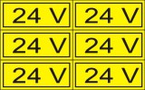 "24V" öntapadó felirat, sárga, 100x60mm
