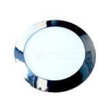 24W LED Keskeny panel krómozott, kerek Természetes fehér