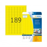 25,4*10 mm-es Herma A4 íves etikett címke, sárga színű (20 ív/doboz)