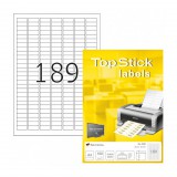 25,4*10 mm TopStick A4 íves etikett címke, fehér színű (100 ív/doboz)