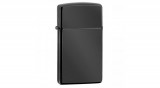 28123 Zippo Slim-vékony öngyújtó Ébenfekete színben, gravírozható