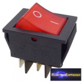 2ák.4p.2áll.Világító billenő kapcsoló.250V/15A.Piros világítással.