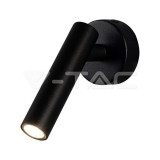 2W LED Fali lámpa, kerek forma 4000K fekete színű (V-TAC)