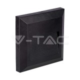 2W LED Lépcsővilágítás, négyzet forma, fekete színű 3000K