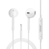 3,5mm jack vezetékes fülhallgató mikrofonnal telefonhoz fehér BWOO BO-HF05