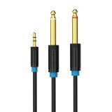 3.5mm TRS Male to 2x 6.35mm Male Audio Cable 2m Vention BACBH (black)