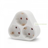 3-as fali elosztó, földelt