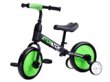 3 az 1-ben Futóbicikli-Kerékpár Levető Segédkerékkel-Állítható Ülés magasság-EVA Kerekek-Zöld