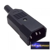 3 pólusú csatlakozó tápdugó (C14)