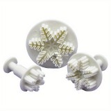 3 részes hópehely alakú rugós kekszvágó készlet, műanyag karácsonyi témájú sütiformák ünnepi süteményekhez 3 db - durva hópehely