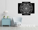 3 részes mandala falikép fából