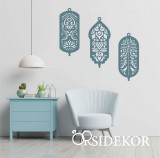 3 részes mandala motívumos faldísz-falikép fából