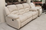 3 személyes motoros full relax kanapé Bronx beige teflonnal impregnált szövet kárpittal raktárról - Tessin