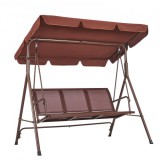 3 Üléses Teraszhinta Ötvözött Acél Váz Barna