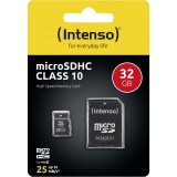 32GB Intenso MicroSDHC 20MB/s +Adapter (3413480) - Memóriakártya