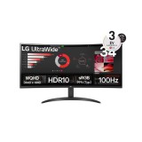 34" LG 34WR50QK-B ívelt monitor (VA, 3440x1440, 100 Hz, DP+2xHDMI)