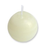 3ba HomeStyle Törtfehér Rusztikus Gömb Gyertya 8 cm