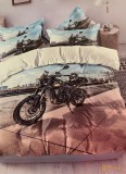 3D ágynemű motoros 3 részes - Fekete motoros