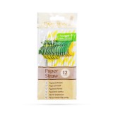 3D gyümölcsös papírszívószál 197x6mm 12db-os kiszerelésben 57603B