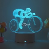 3D hegyi kerékpár LED éjszakai fény, állítható fényerővel