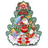 3D karácsonyi koszorú mintás /26x32cm 2db karton dekoráció (IRIS_020-14)