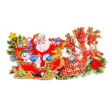3D Merry Christmas feliratú/32x17cm 2db karton dekoráció (IRIS_022-12)