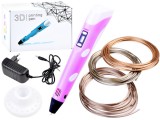 3D Nyomtató Varázs Toll-3D Szál Utántöltővel-USB Töltővel-Rózsaszín