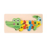 3D-s Montessori fa puzzle játék gyerekeknek - Dínó 1 témájú fejlesztő játék