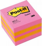 3M Post-it 51x51mm öntapadó jegyzettömb (400 lap) - Rózsaszín