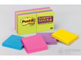 3M POSTIT 3M Post-it® Öntapadó jegyzettömb, 12x90 lap, 76x76 mm `Super Sticky`, vegyes