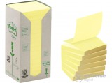 3M POSTIT 3M Post-it® Öntapadó jegyzettömb, `Z`, 100 lap, 76x76 mm, környezetbarát, sárga