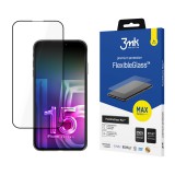 3mk FlexibleGlass Max™ Apple iPhone 15 Pro Edzett üveg kijelzővédő (3MK FLEXIBLEGLASS MAX BLACK(274))